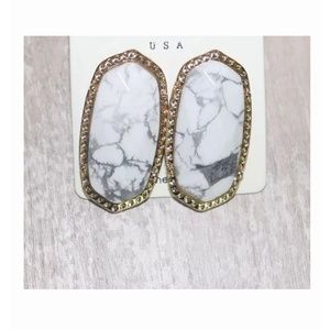 Marble and Stud Earrings